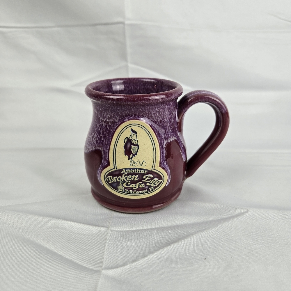 Deneen Pottery Another Broken Egg Cafe - Tallahassee FL, Purple Round Belly Mug